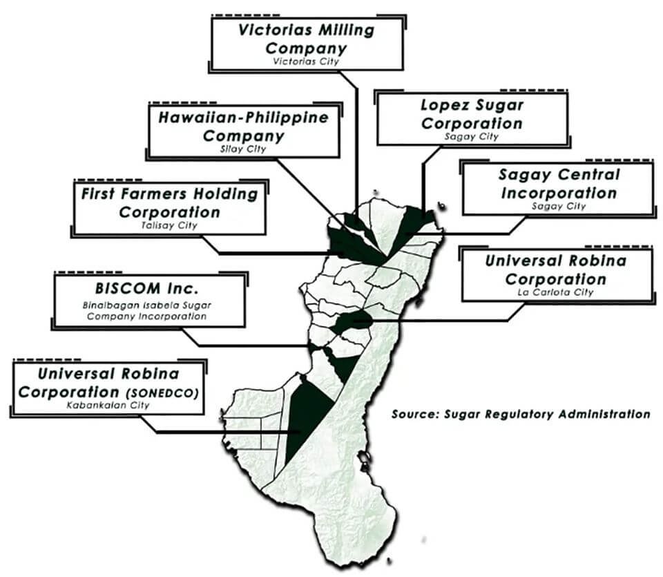 Sugar Mills Map Negros Occidental